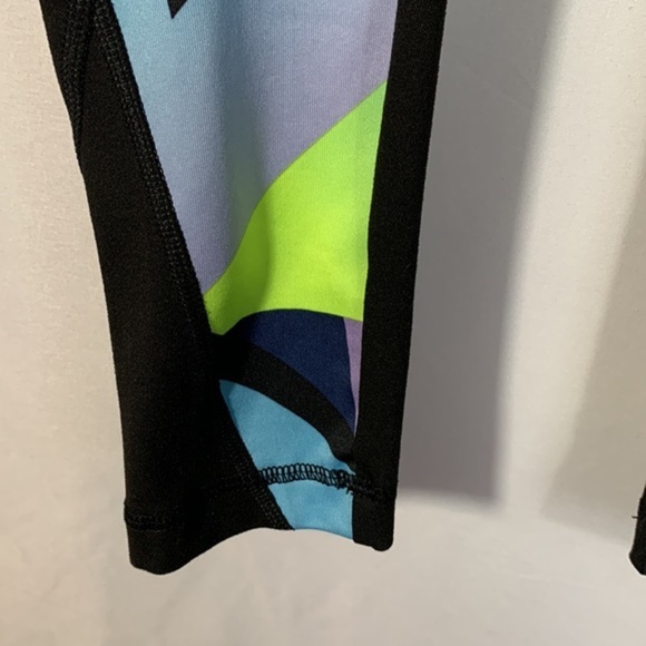 Fila Sport Black, Green & Blue Running Athletic Leggings - Picture 4 of 7